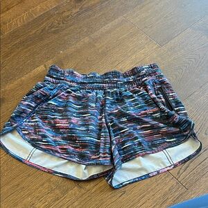 lululemon athletica Striped Blue and Pink Athletic Shorts